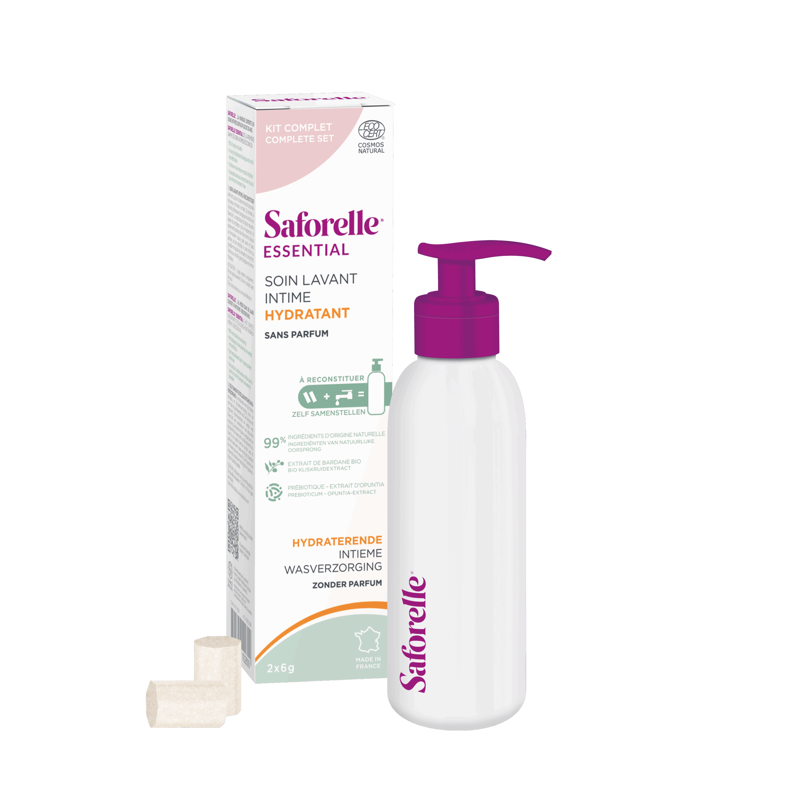 Conception 3D packaging Saforelle Essential